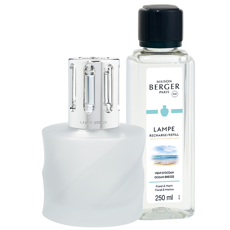 Coffret Lâmpada Catalítica Spirale Givree Branco Fosco + 250ml Vento do Oceano