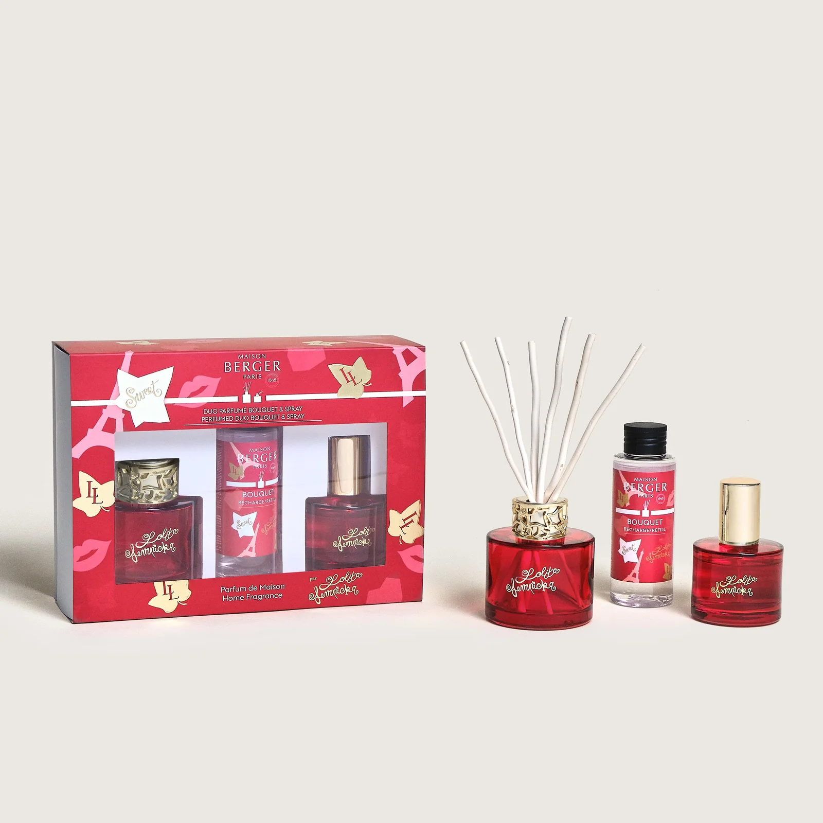 Coffret Mini Duo MAISON BERGE Lolita Lempicka Sweet Vermelho, mikado + spray